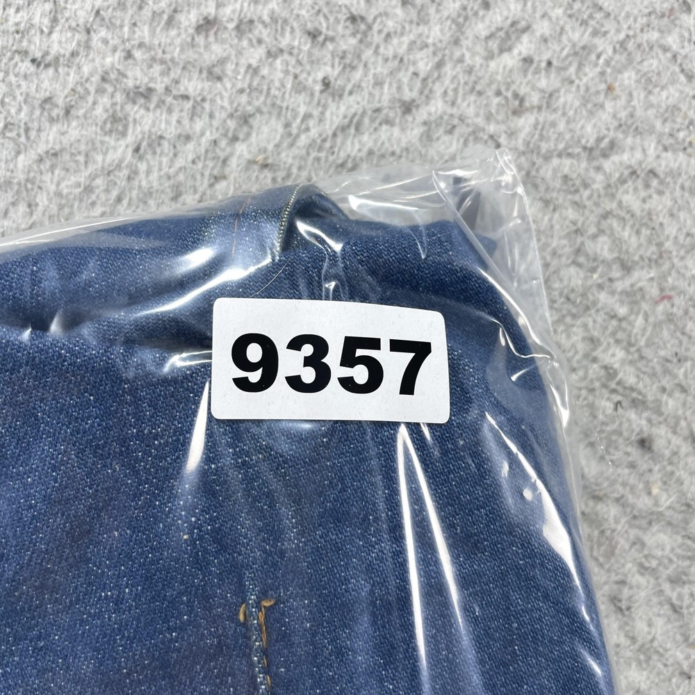 VTG 70s Farah Vest Women Large Blue Denim Button Front Made USA Collarless Biker - Picture 11 of 11